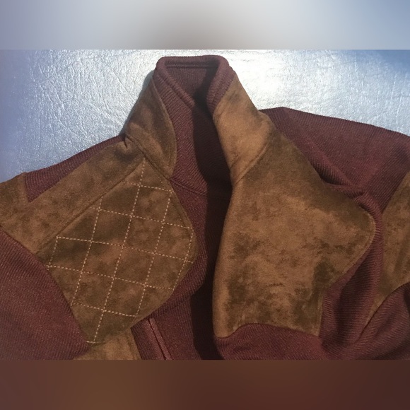 🎉Host Pick🎉New Talbots maroon/brown faux suede trim fleece soft jacket, PM - Picture 13 of 16